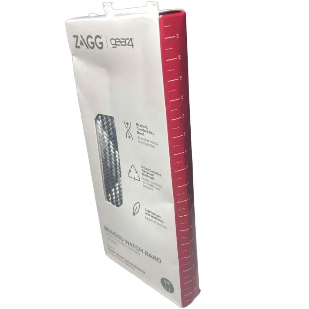 ZAGG Gear4 Braided Apple Watch Band Gray Storm 45/44/42mm Medium Open Box